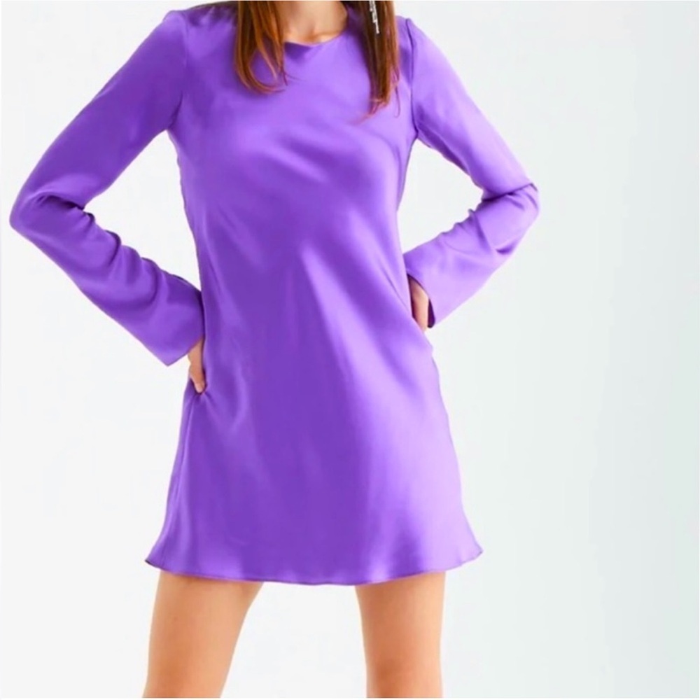 Amanda Uprichard Vibrant Purple Backless silk Dress size S - Picture 4 of 8